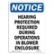 Signmission OSHA Sign, Hearing Protection Required During, 10in X 7in Rigid Plastic, 7" W, 10" H, Portrait OS-NS-P-710-V-13382 - alternate 1